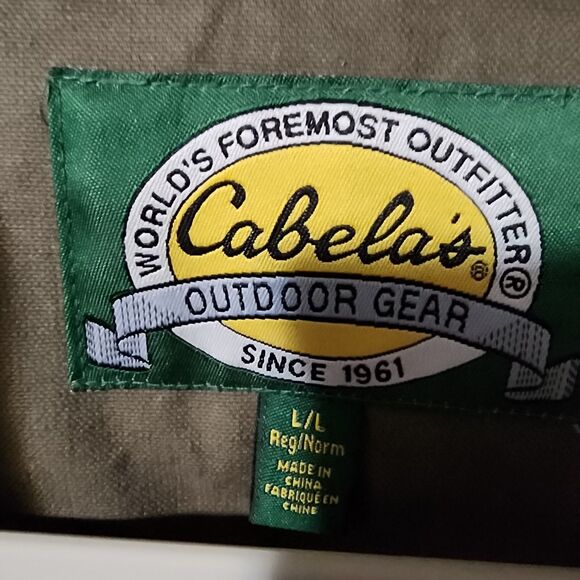 Cabelas Leather Trim Vest Mens Sleeveless Vented Jacket Size Large Hunt Fish - Picture 12 of 13